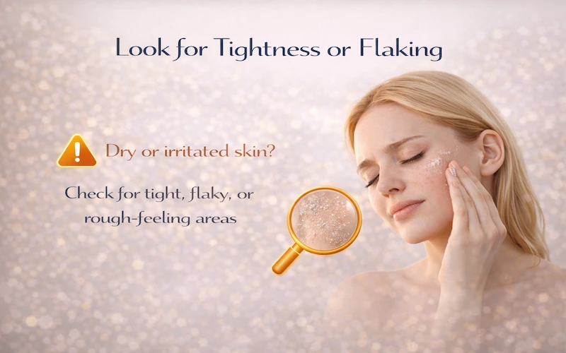 Look for Tightness or Flaking